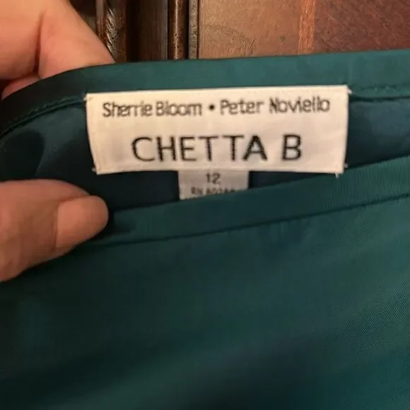 Chetta B maxi skirt- gorgeous teal green, narrow with generous slit - Picture 3 of 7